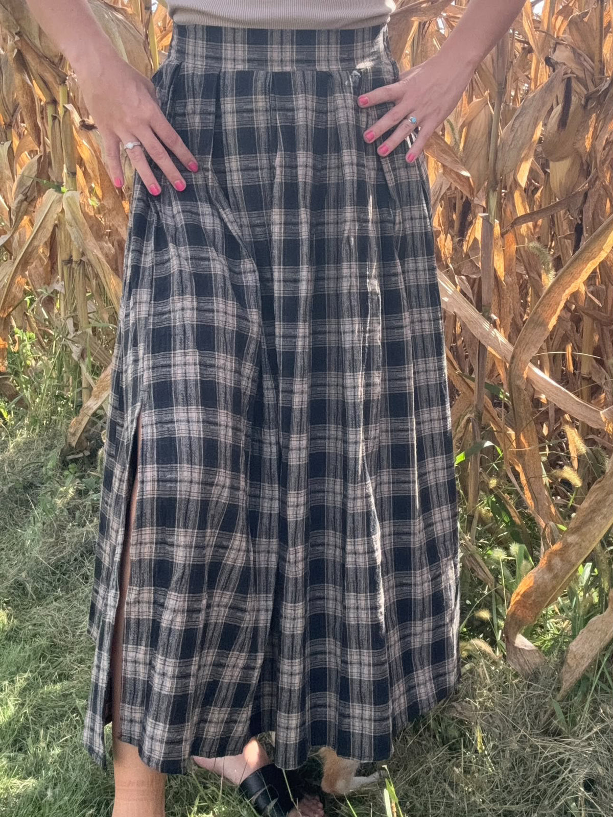 Plaid Cottage Core Skirt